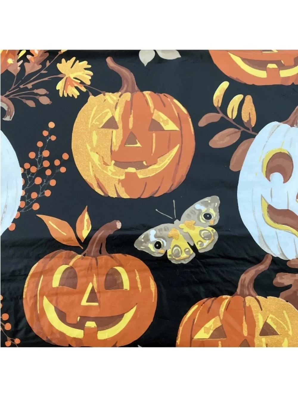 Halloween Table Cloth 52 x 70” Spill Proof Pumpkin Fall Table Cover Holiday Leaf